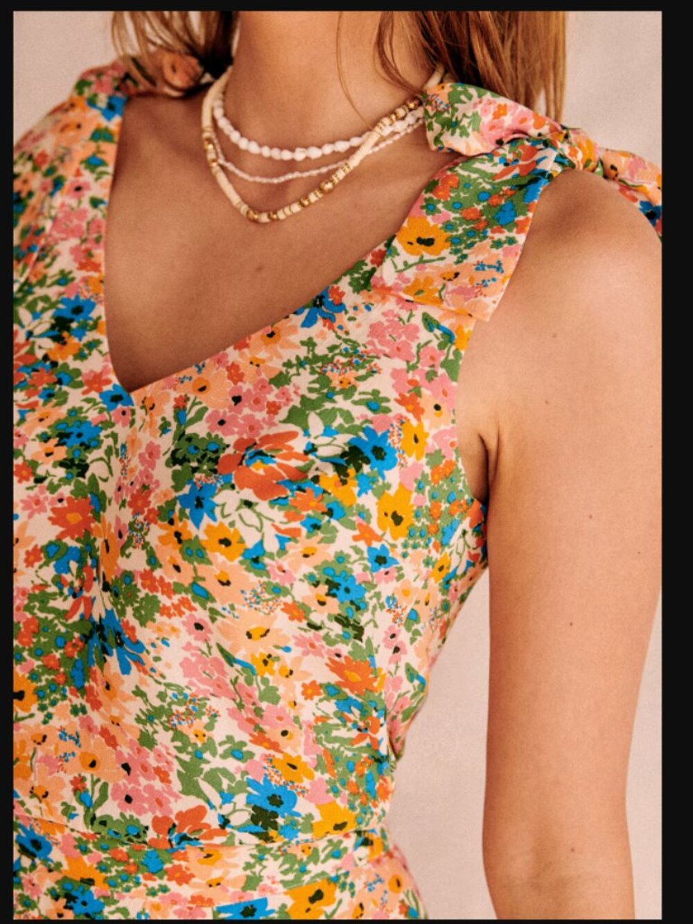 Sezane Lara Blouse in spring garden print, size 36 (US 4)